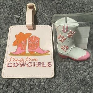 Cowgirl Boot Luggage Tag and card holder